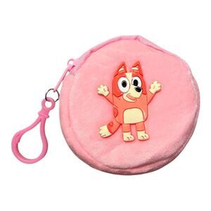 Bluey Pink Plush Coin Purse With Keychain